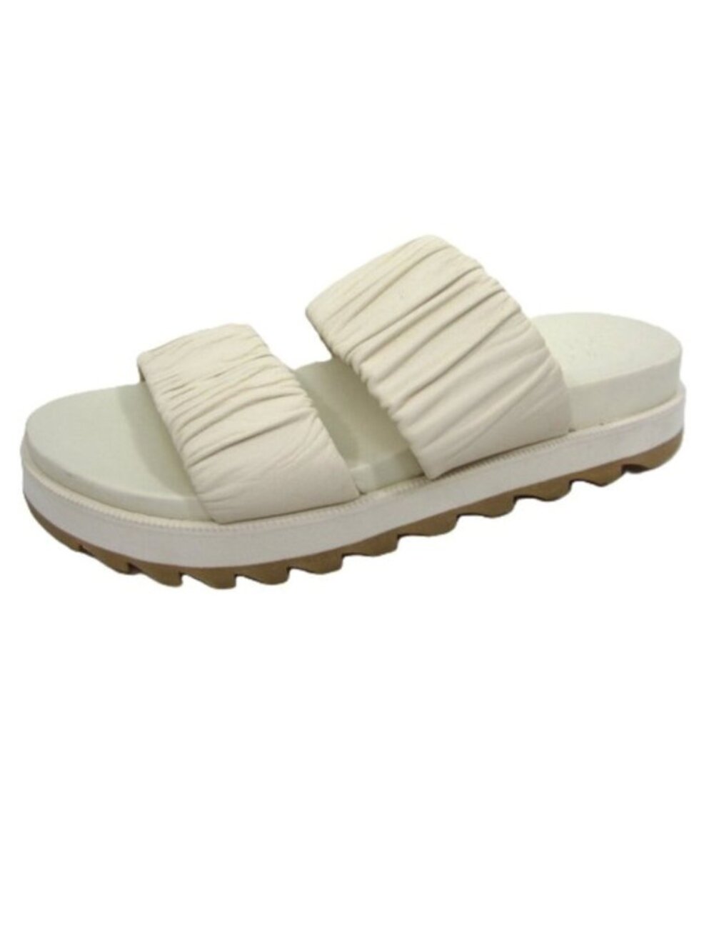 Sorel Roaming 2 Strap White Cream Slide Sandals Size 6.5 Womens Leather EUC